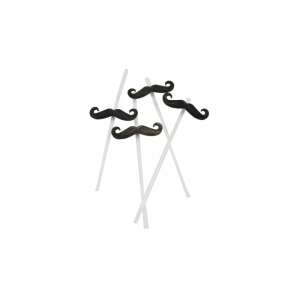 4 db fekete bajusz szívószál szett - Szívószál