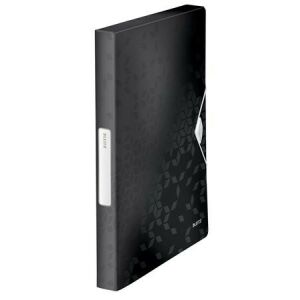 Gumis mappa, 30 mm, PP, A4, LEITZ "Wow Jumbo", fekete 122869561 - Leitz