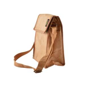 Hnedá, papierová, izolovaná obedová taška s nastaviteľným ramenným popruhom - Chladiace tašky, chladiace vložky