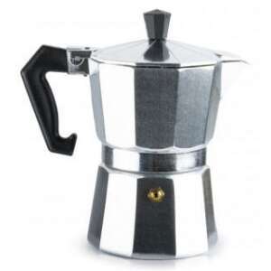 Cafeneaua de aluminiu pentru aragaz, 6 cești, mâner negru - Aparat de cafea cu gura de scurgere