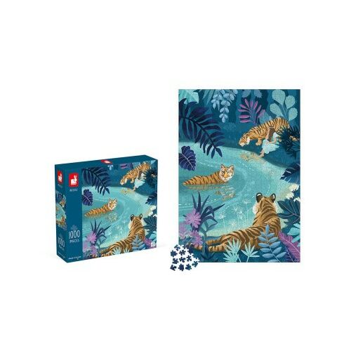 Janod 02511 1000 darabos puzzle Tigrisek a holdfényben