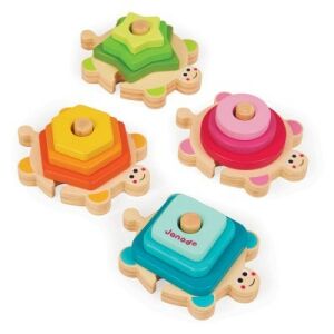 Janod Fa Teknős Építőjáték - Forma és Méret Tanulás - Janod