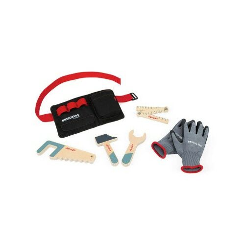 Janod Brico'kids szerszámöv készlet fa szerszámokkal és kesztyűvel