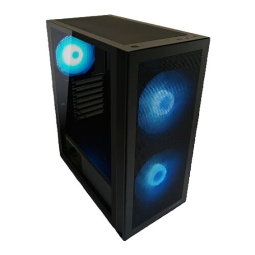 Kućište računala LC Power LC-717B-ON MESHWORK L DARK s bočnim panelom od kaljenog stakla i RGB ventilatorima