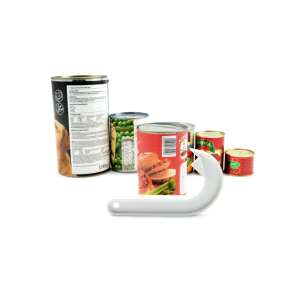 Biely plastový otvárač na konzervy na jednoduché otváranie konzerv s ťahacími pásikmi - Otvárače na konzervy