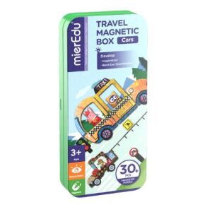 MierEdu Mágneses Utazó Puzzle Doboz Autók, 30 darabos, oktató játék 3+ éves gyerekeknek - MierEdu