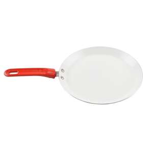 24 cm red ceramic coated pancake pan, non-stick, aluminum, red handle - Crepe Maker