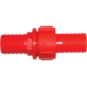 Red 3/4 inch hose connector, straight, for connecting hoses - Hose Connector