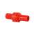 Red 3/4 inch hose connector, straight, for connecting hoses