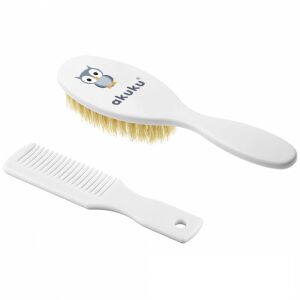 Akuku fésû és kefe természetes sörtékkel Bagoly fehér 122936116 - Akuku