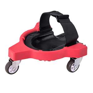 Red knee pads with wheels, for easy movement while working on the floor - Work Safety
