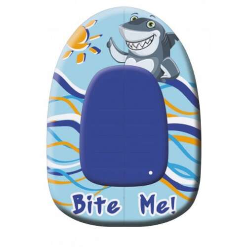 Cápa felfújható csónak gyerekeknek, 102x69 cm, kék és fehér, cápa mintával