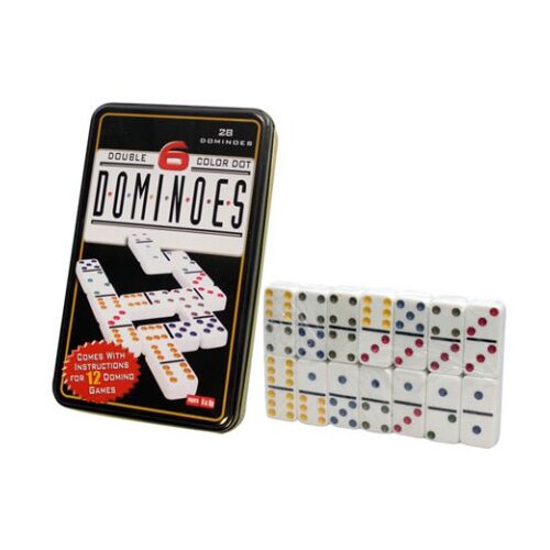 Dominó fém dobozban