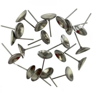 Fülbevaló alap, csészés, 10x13 mm, 304-es acél, 20 db/csomag