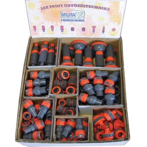 LUX Profi Öntözéstechnika szett kínálódobozban -  garden irrigation kit with connectors, hoses, sprinklers and nozzles