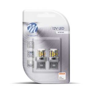 M-Tech T20 W21/5W LED Izzó - Fehér - 2 db