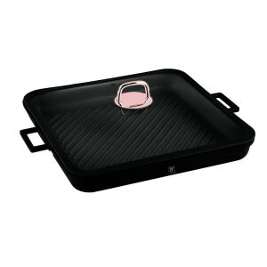 Berlinger Haus Black Rose Collection grill pan with lid, titanium coating, black, rose gold - Frying Pan