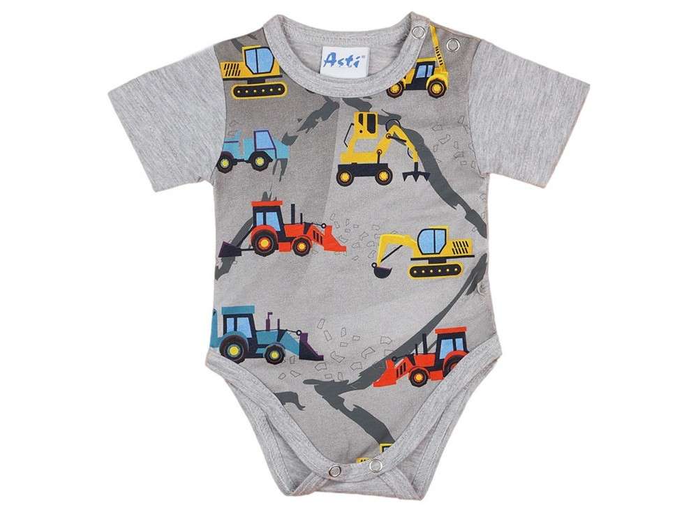 Fiú rövid ujjú Body - Markoló - szürke