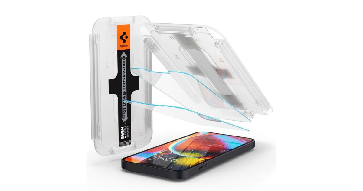 Spigen tR EZ Fit, transparency sensor open 2 Pack - iPhone 13 mini ...