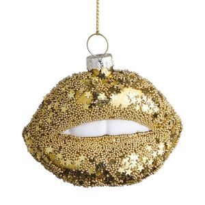 HANG ON üveg karácsonyfadísz, arany száj 114170083 - Szezonális dekoráció