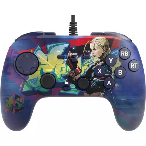 Hori Fighting Commander Octa Cammy Edition kabelgebundenes Controller für PC, mit blauem und lila Design mit Cammy aus Street Fighter 6