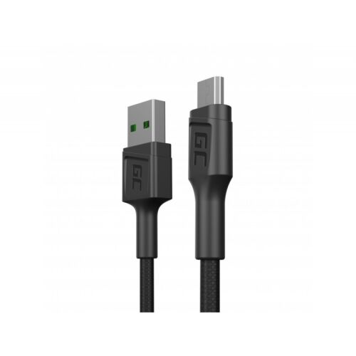 Kabel USB do Micro-USB Green Cell, czarny, 0.3m