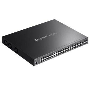TP-Link Omada SG3452XMPP 48-Port Gigabit PoE+ Managed Switch Abgewinkelte Ansicht - TP-Link Switches