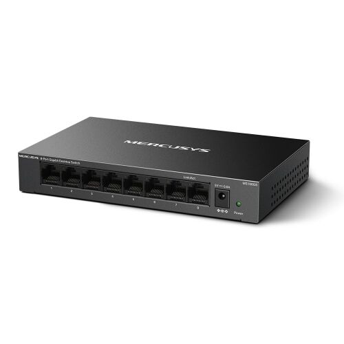 Mercusys MS108GS Unverwalteter Gigabit Ethernet Schwarzer Netzwerk-Switch