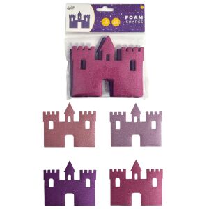 Glitzer-Schloss Schwammform 12-teiliges Handwerksset 114180216 - Deko-Gummi