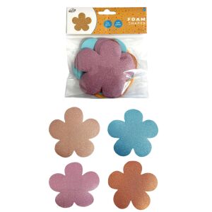 Glitzernde Blume Schaumstoffform 12-teiliges Bastelset 114180217 - Deko-Gummi