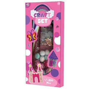 Set de artizanat cu pompoane, fire de chenille, ochi, foi de spumă și alte materiale de artizanat. 200 de bucăți. - Nonbrand Jocuri si jucarii creative