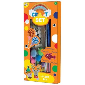 Set de artizanat cu pompoane, fire de chenille, ochi, foi de spumă și alte materiale creative, 200 de bucăți - Nonbrand Jocuri si jucarii creative