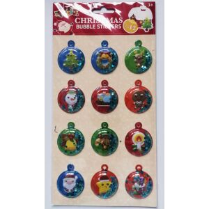 22 Stück Weihnachtsaufkleber mit 3D-Glitzer und beweglichen Glitzerpartikeln