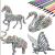 Színezhető 3D Állat Puzzle: Ló, Hattyú, Elefánt, Pillangó
