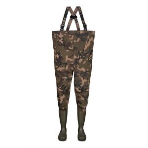 Fox Camo LW Lined Waders, 8 / 42 méret, kámó horgász nadrág állítható pántokkal - Horgász csizma és bakancs