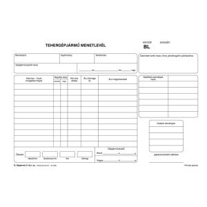 Tehergépjármű Menetlevél Nyomtatvány - A4, 100 lapos 137775958 - WaliSec