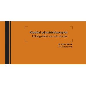 Költségvetési Kiadási Pénztárbizonylat - 25 pár - B.318-101/V 139216879 - WaliSec