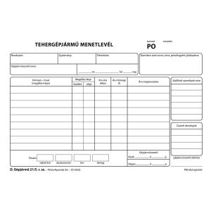 A5-ös Tehergépjármű Menetlevél Nyomtatvány - 100 Lap 139216647 - WaliSec
