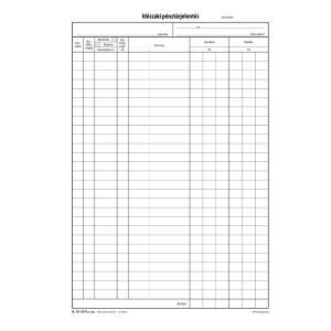 Időszaki Pénztárjelentés Nyomtatvány - A4 - 25x2+2 139216667 - WaliSec