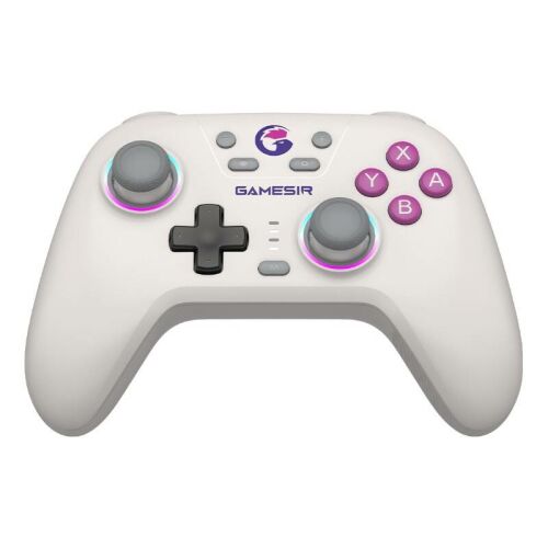 GameSir T4n white wireless gaming controller, front view
