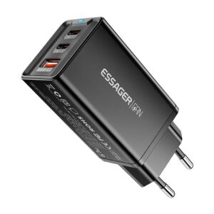 Încărcător de perete, Essager, ECTAC-KSB01-Z, GaN, 2xUSB-C, USB-A, 67W (negru) (ECTAC-KSB01-Z) 114294958