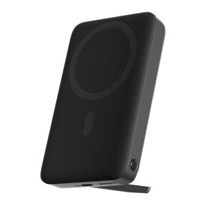 Aukey PB-MS02 10000mAh mágneses vezeték nélküli power bank, fekete, szögletes nézet - Aukey