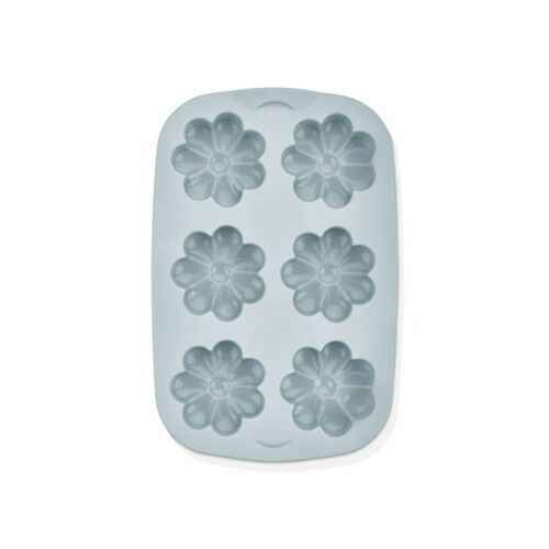 IRIS MIX szilikon muffin sütőforma, virág alakú, 6-os, világoskék