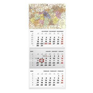 Kalendart 2025 T074 3 tömb Magyarország térkép speditőrnaptár (25T7400-020) 120977529 - Irodai kiegészítő