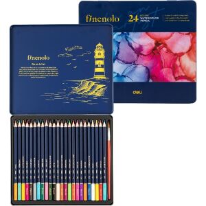 Deli Finenolo 24 akvarell ceruza fémdobozban - Színes ceruza