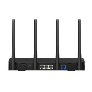 Mercusys MR27BE WiFi router hátulnézet antennákkal és portokkal - Mercusys