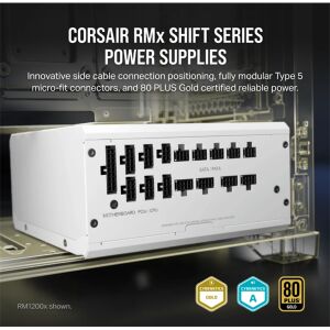 Corsair RM1000x Shift White tápegység, 1000W 80+ Gold tanúsítvánnyal - Corsair