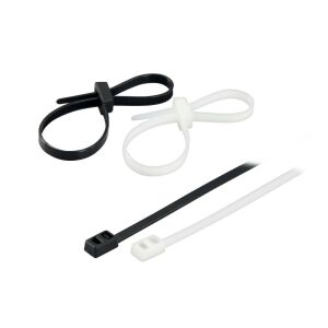 Commel Dupla fejű hurkos kötegelő 4,8 x 200 mm fekete, 50 db 114204160 - Commel