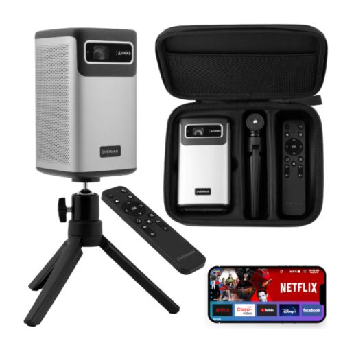 Overmax Multipic 8.1 wireless LED projector with 4K resolution, tripod, remote control and carrying case