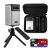 Overmax Multipic 8.1 4K Wireless LED Projector with tripod, remote, carrying case and smartphone showing streaming apps